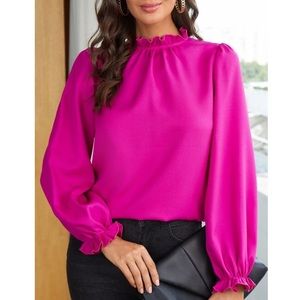 Boho frill trim blouse